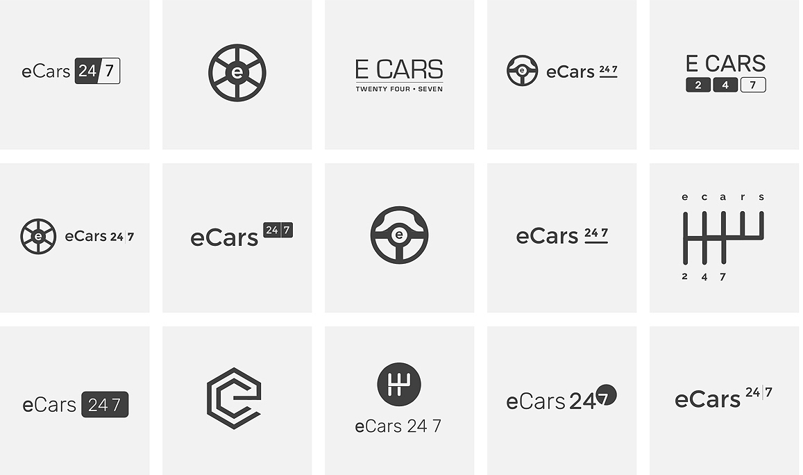 eCars 24/7 logo development