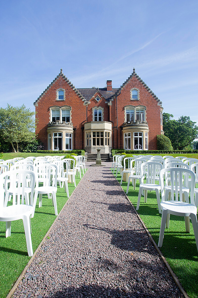 Morning summer shot of wedding day venue