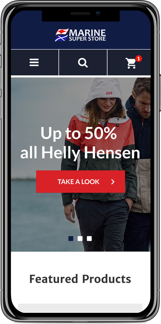Marine Superstore eCommerce Mobile Web Design