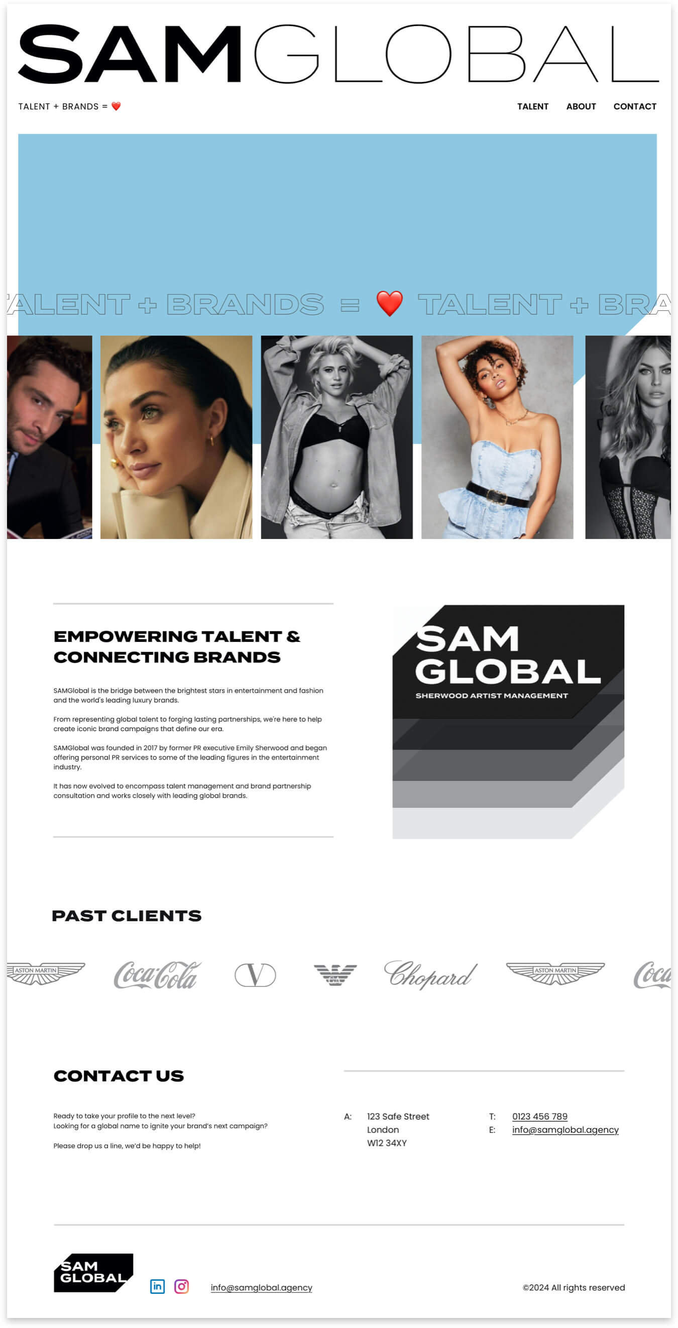 Homepage for Sam global Website Design