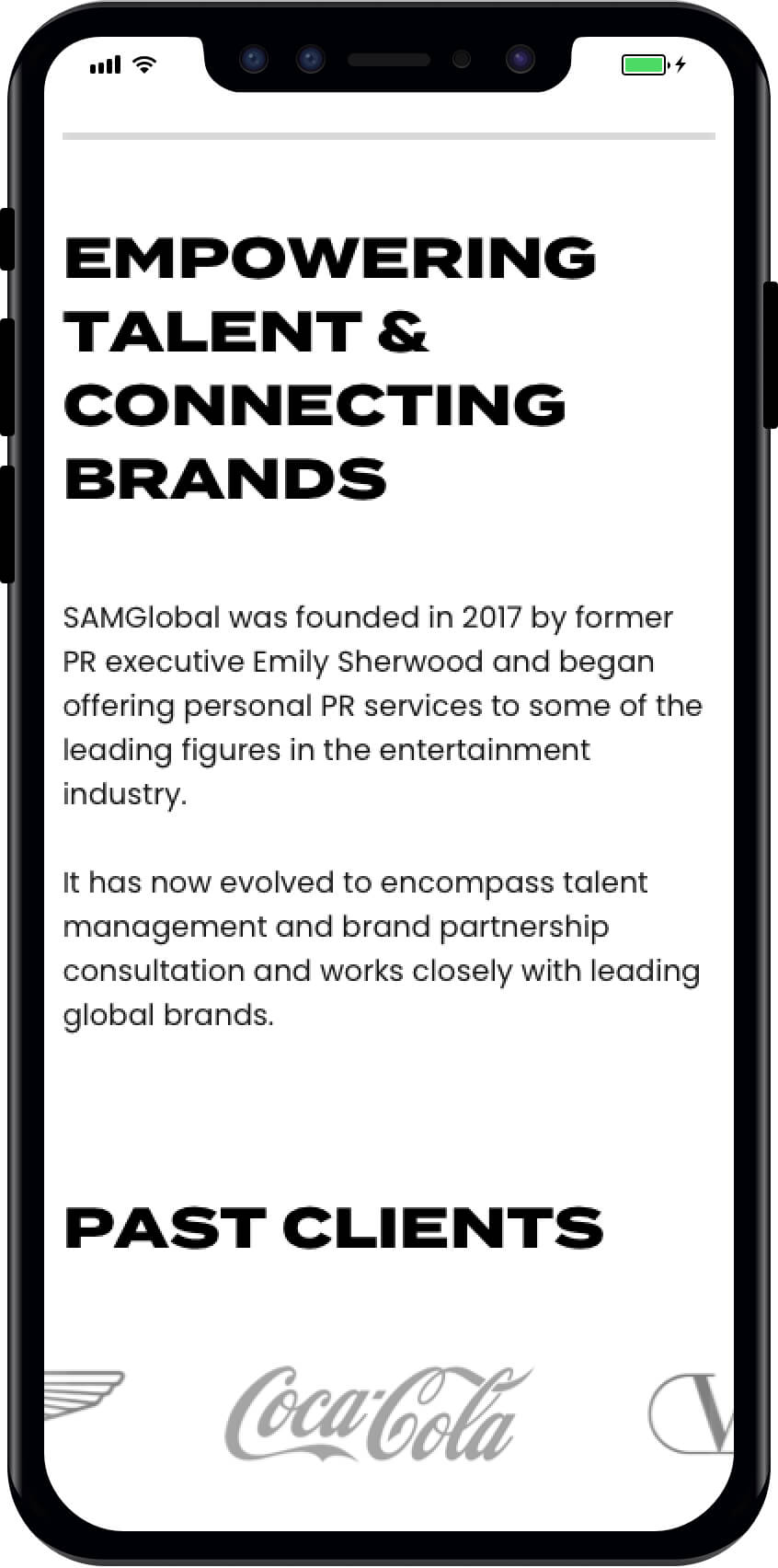 SAM Global mobile Web Design