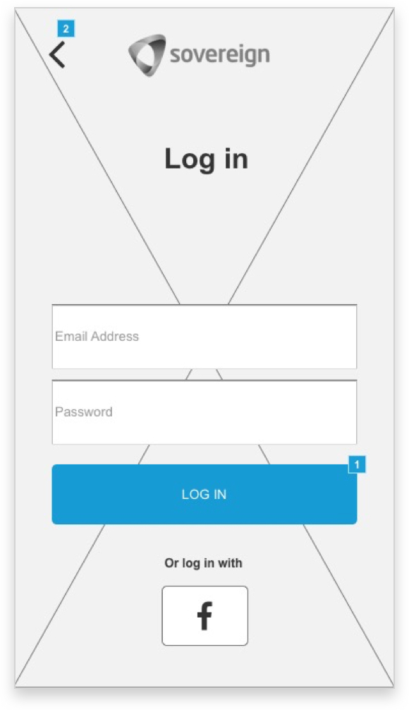 Sovereign Android App Wireframe Concept