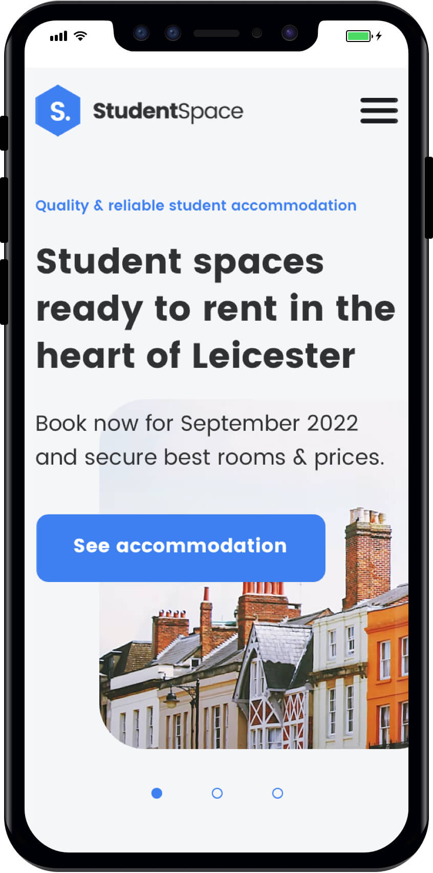 Student Space mobile Web Design