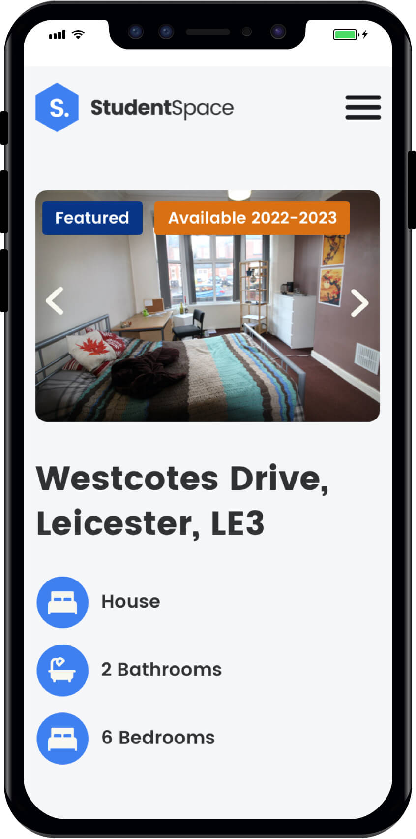 Student Space mobile Web Design