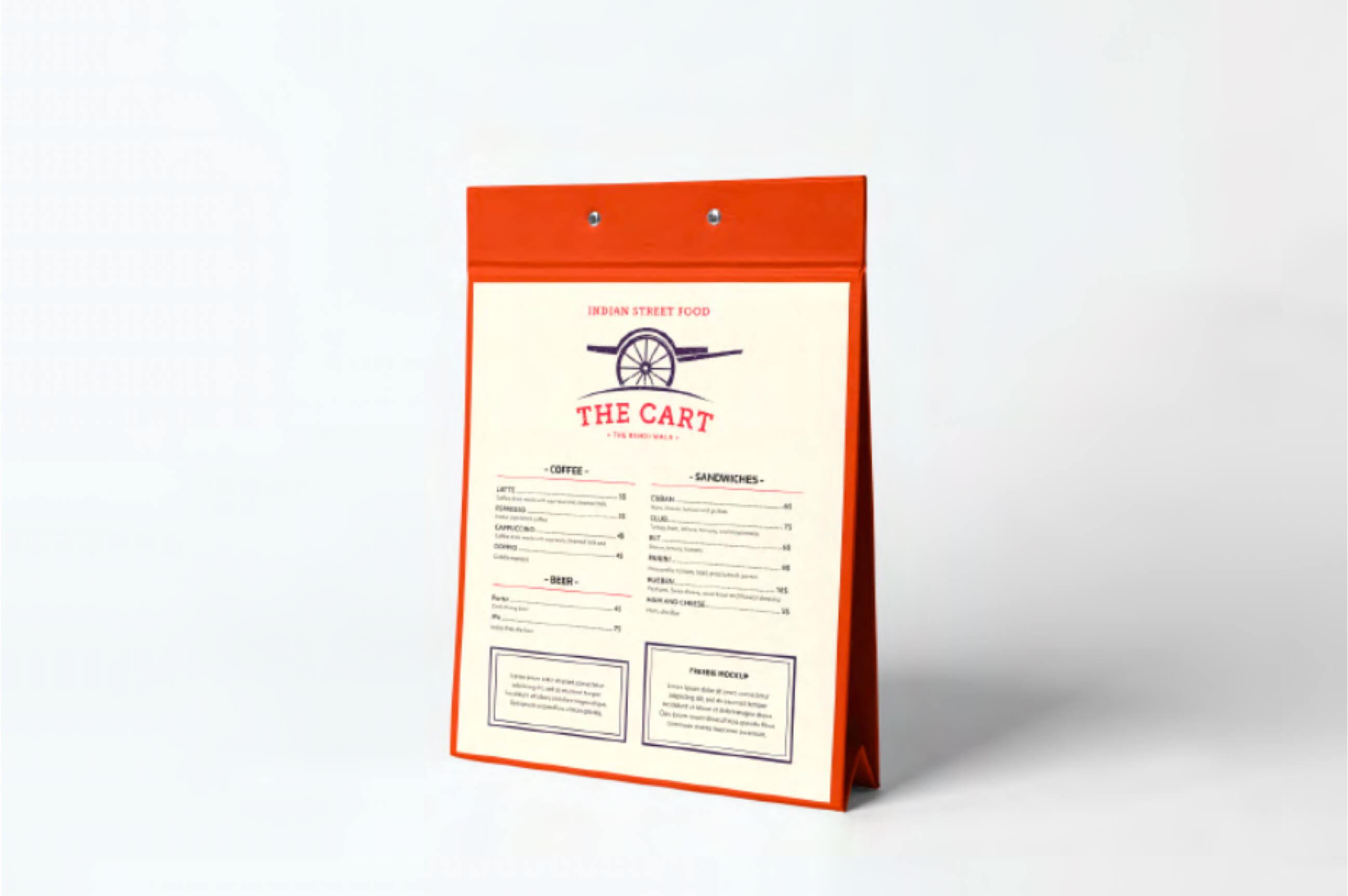 Menu Board concept for The Cart