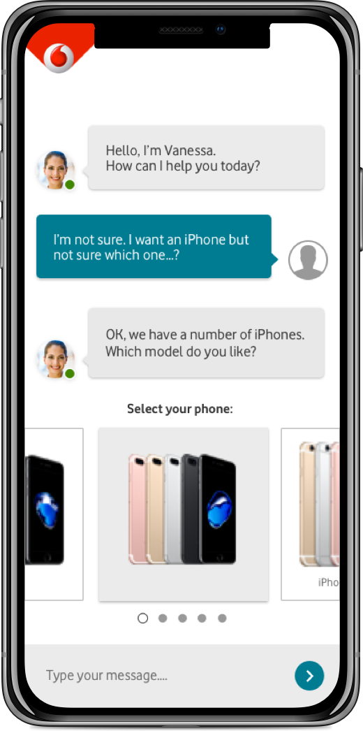 Vodafone TOBi Chatbot - Early mobile concept