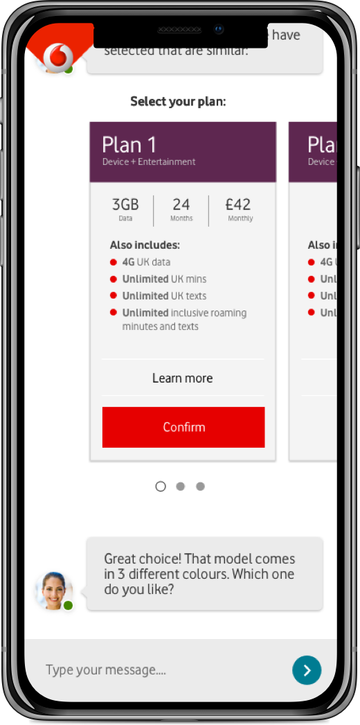 Vodafone TOBi Chatbot - Early mobile concept