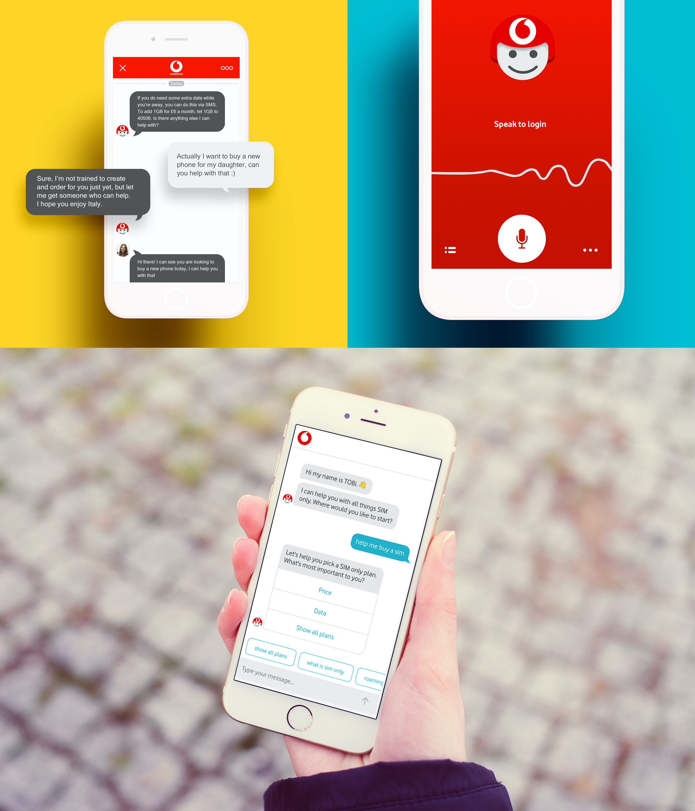 Vodafone TOBi Chatbot - Early mobile concept
